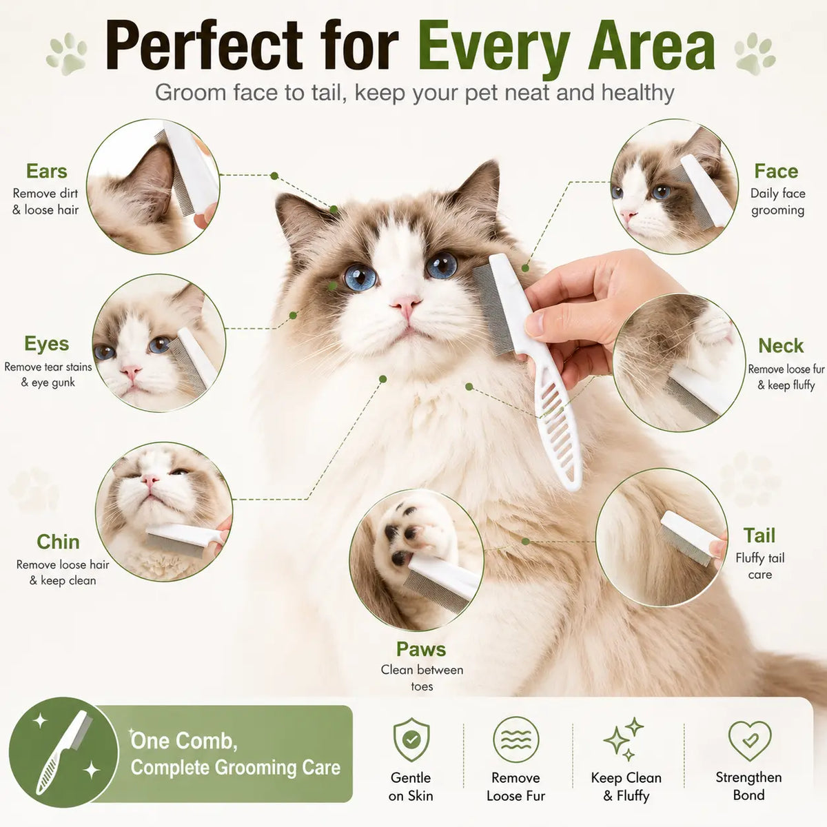 Pet Face Comb Set for Cats & Dogs, 2PCS