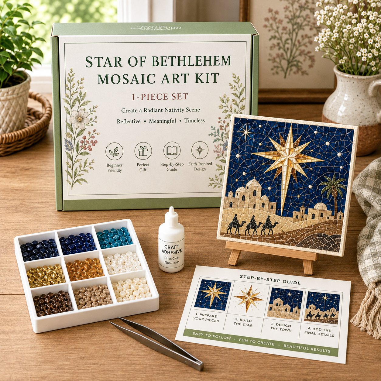 Nativity Sea Glass Art Kit – Beginner-Friendly ✨