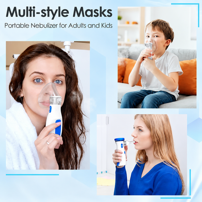Portable Handheld Mesh Nebulizer for Adults Kids, Rechargeable Plug‑In Ultrasonic Device, Self‑Cleaning