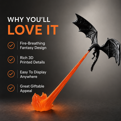 3D Dragon Flame Sculpture Ornament