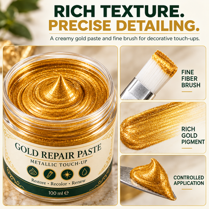 Gold Metallic Refinishing Repair Paste with Brush