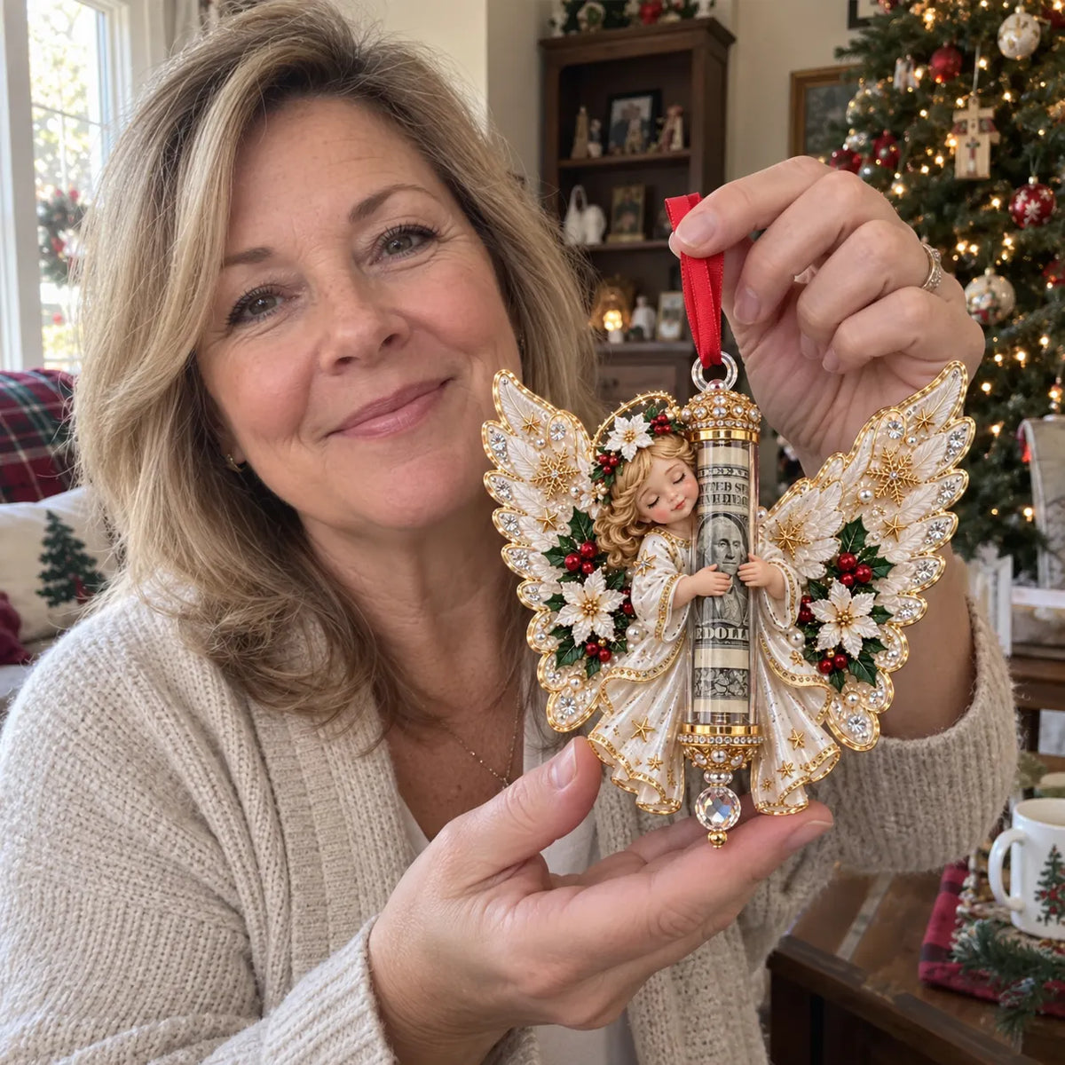 👼🎄Christmas Angel Cash Holder Ornament