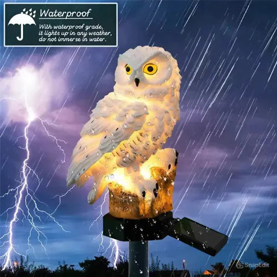 Solar Waterproof Owl LED Garden Pathway Light