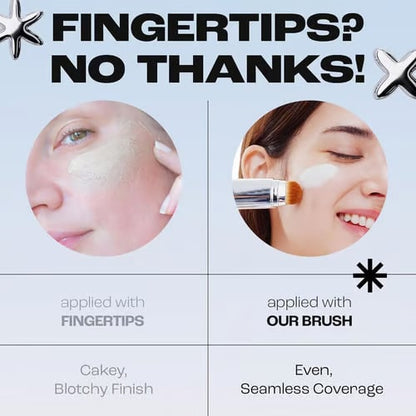 Cream Stick V White Korean Color-Changing Foundation Stick with Volufiline+ Free Brush