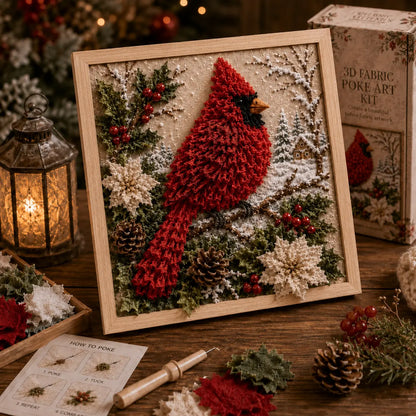 ⛄DIY Snowman Fabric Poke Art Kit, Handmade 3D Christmas Holiday Decoration Craft Set