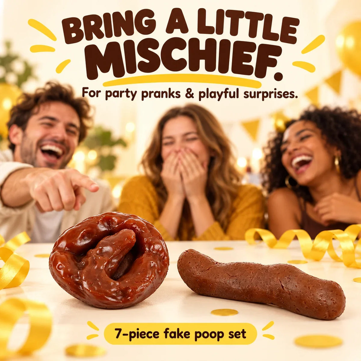 😂💩7-Piece Realistic Fake Poop Prank Set – Funny Gag Gift
