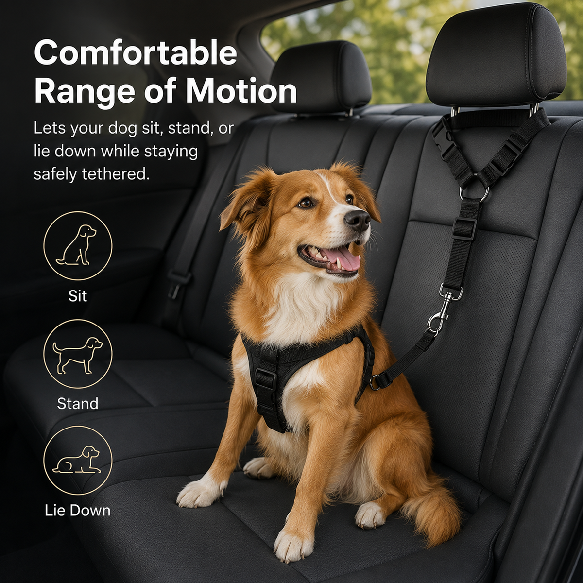 2-Pack Adjustable Dog Car Seat Belt