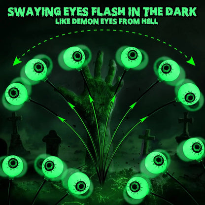 🎃Solar Halloween Eyeball Lights, 2 Pack 12 LED