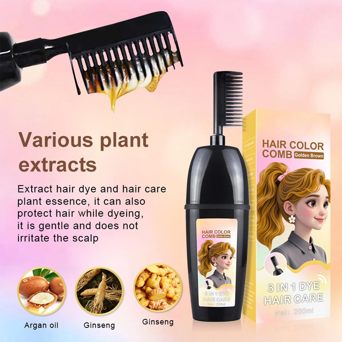 Hair Dye Shampoo for Women Men Natural Hair Shampoo
