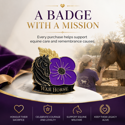 Limited‑Edition Purple Poppy War Equine Remembrance Brooch