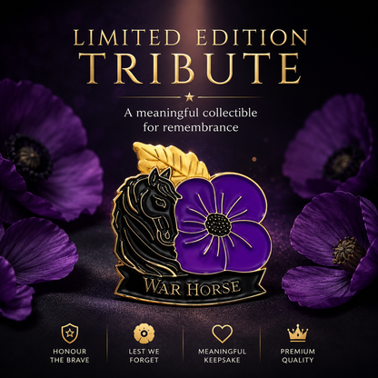 Limited‑Edition Purple Poppy War Equine Remembrance Brooch