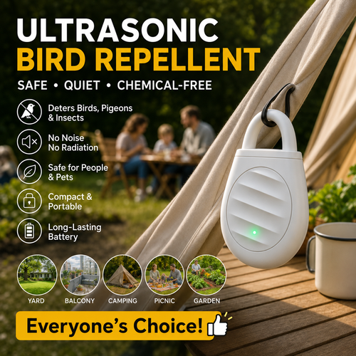 🔥🐦Ultrasonic Portable Bird Repellent Keychain, Keeps Birds, Beasts & Locusts Away