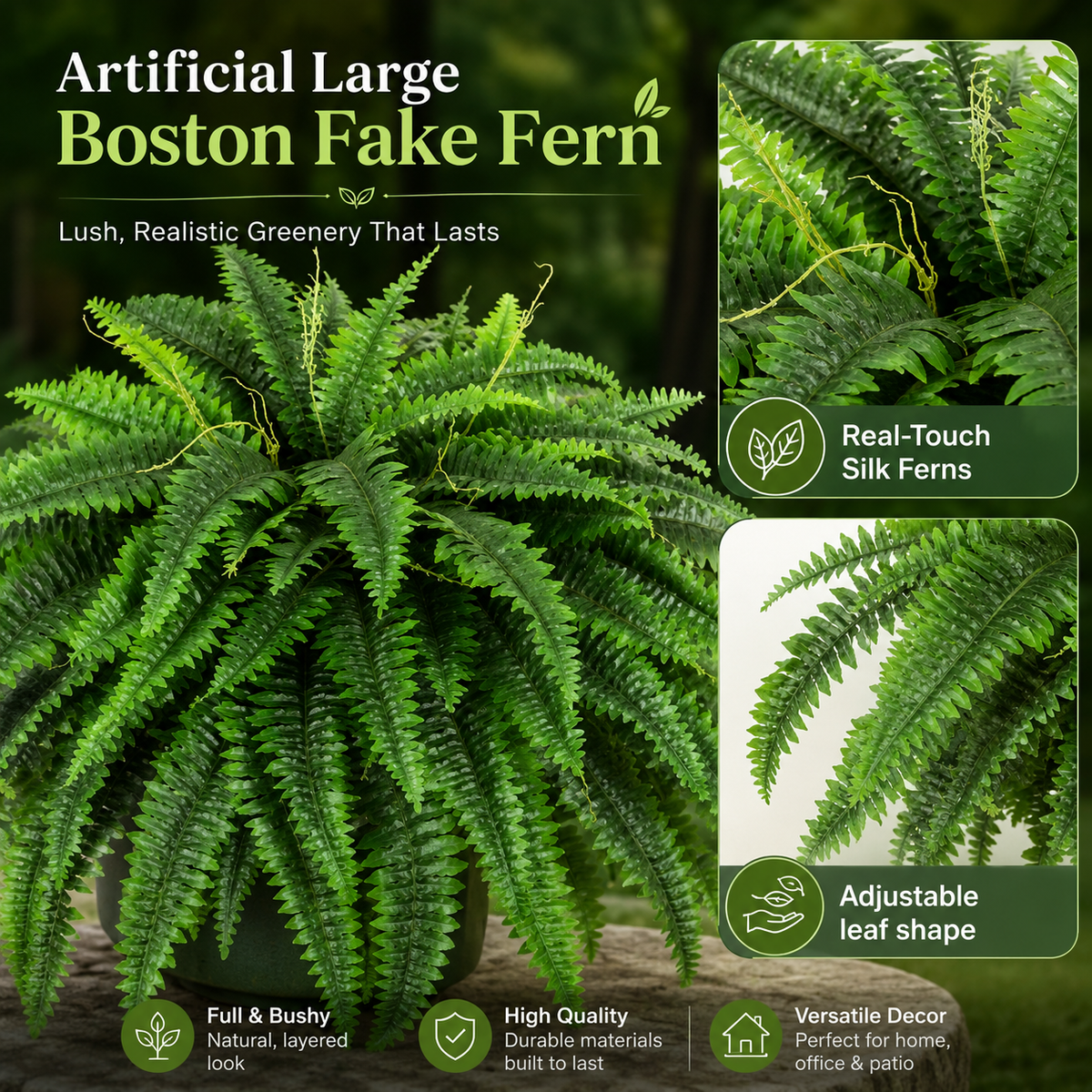 💛Glowing Boston Ferns – 🌿 Zero Watering, Zero Maintenance