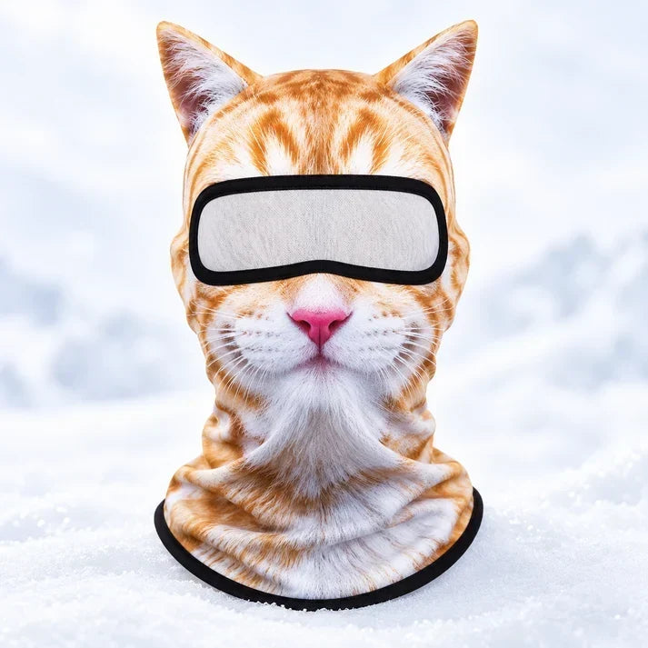 🔥3D Cat Ski Mask with Ears – Funny Windproof Balaclava for Skiing & Festivals