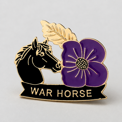 Limited‑Edition Purple Poppy War Equine Remembrance Brooch