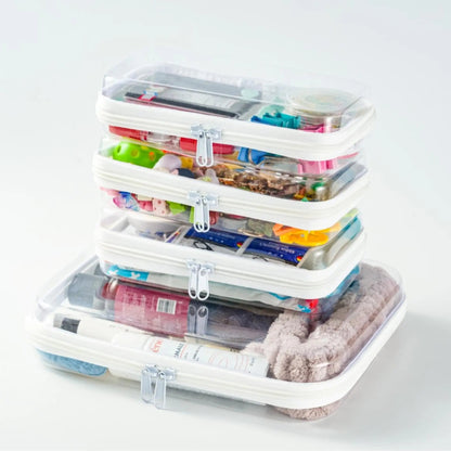 Portable Clear PVC Hard Zipper Organizer Box for Multi‑Purpose Storage
