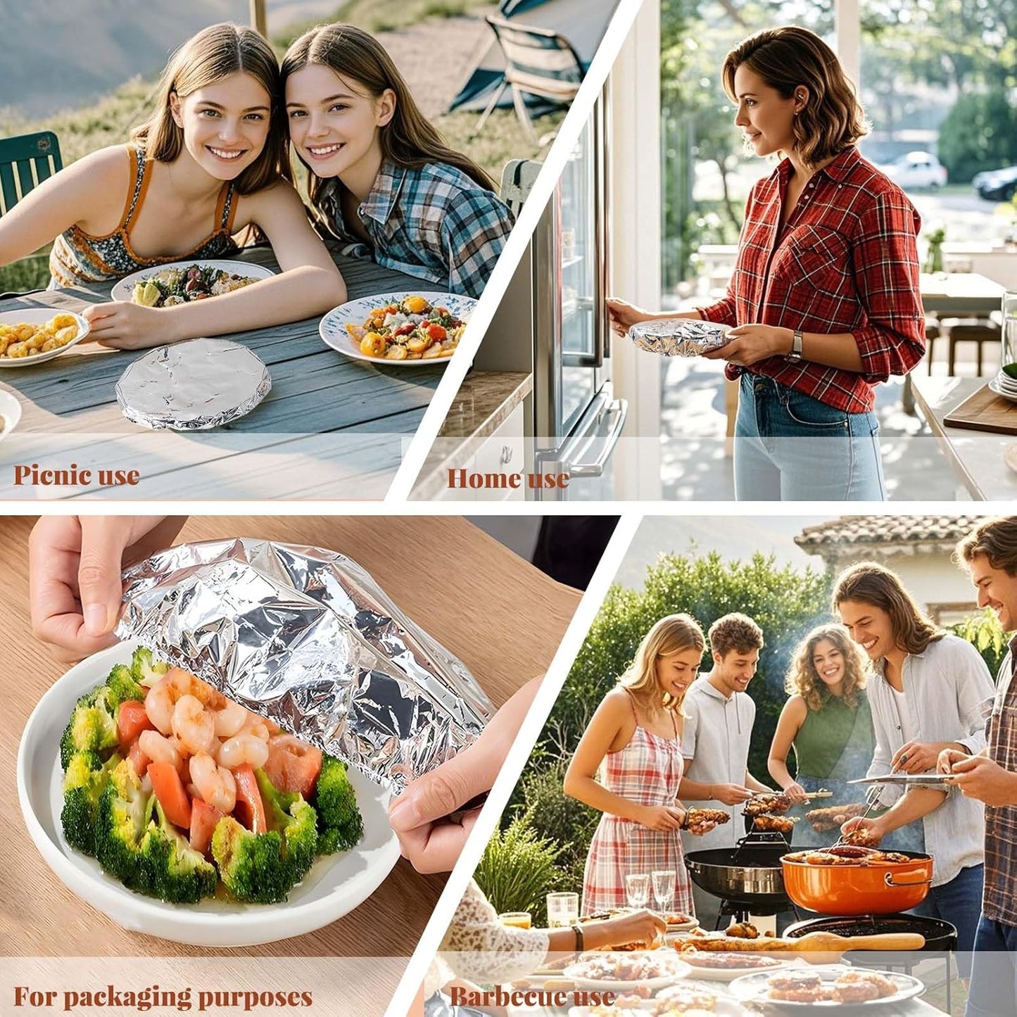 🍲 🔥 Home dining table & food container aluminum foil heat- retaining cover