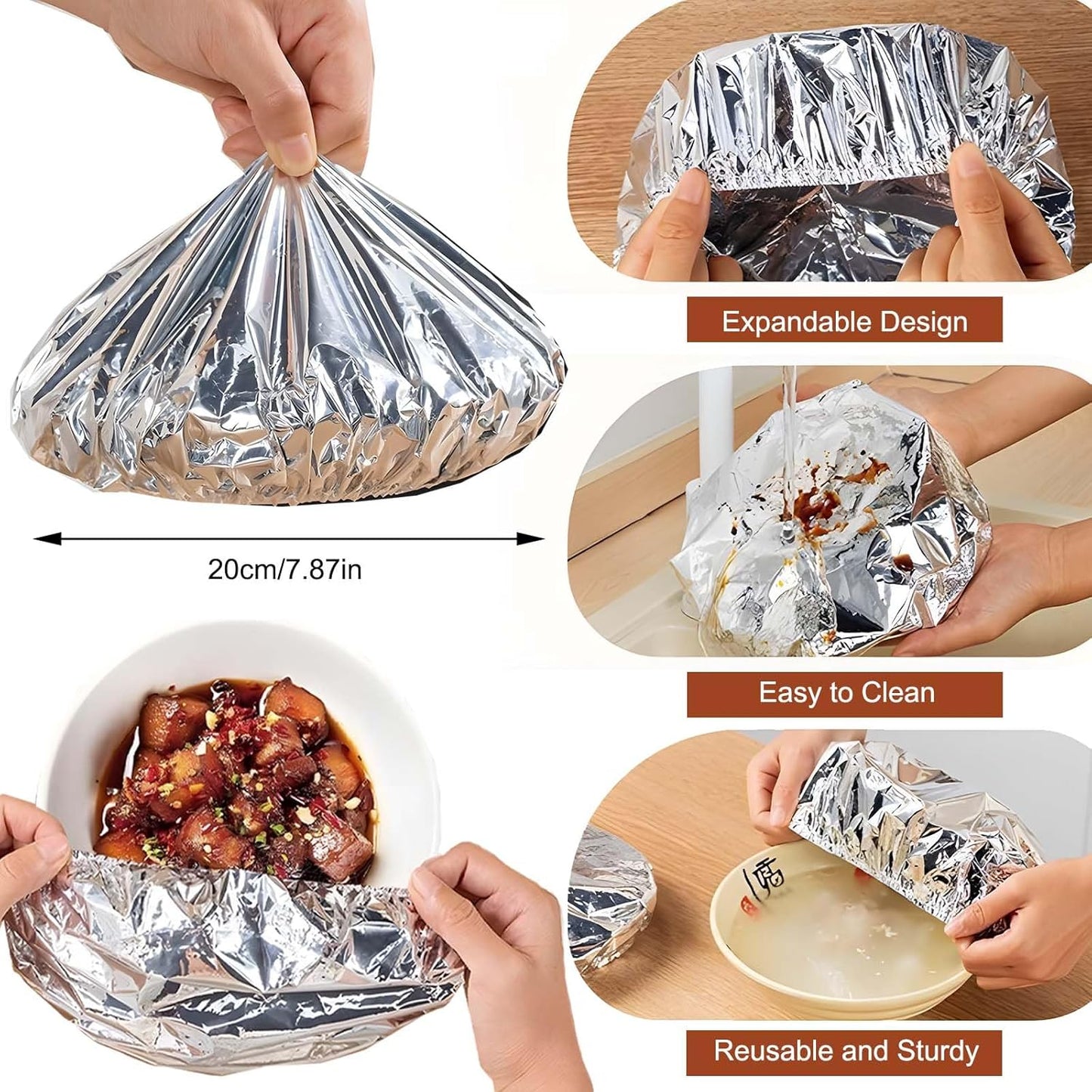 🍲 🔥 Home dining table & food container aluminum foil heat- retaining cover