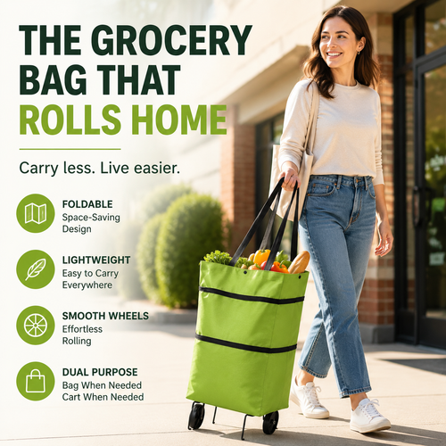 Foldable Shopping Trolley Bag – 23L Large Capacity & Lightweight Hand Truck