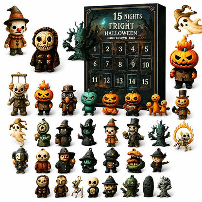 🎉🎃 Nights of Fright Halloween Countdown Box | Unique Mini Figurines, Hanging Charms & Spooky Collectibles 👻✨