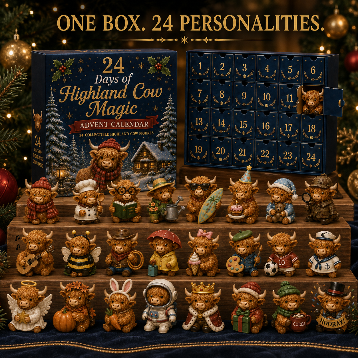 24 Days of Highland Cow Advent Calendar