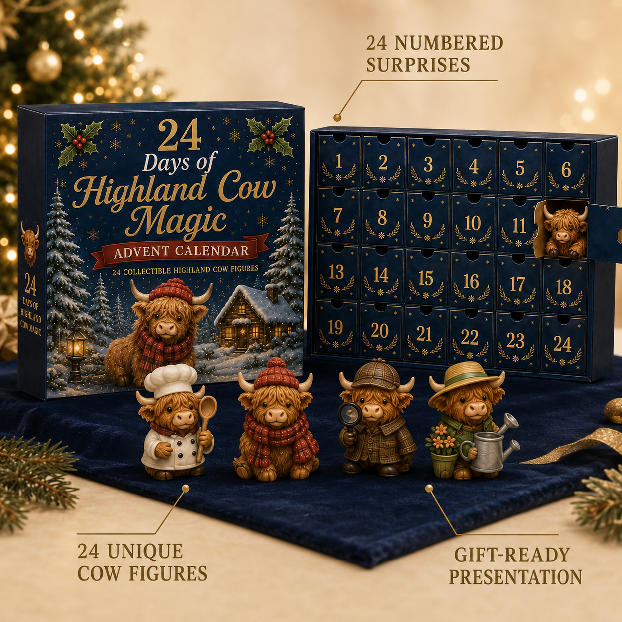 24 Days of Highland Cow Advent Calendar