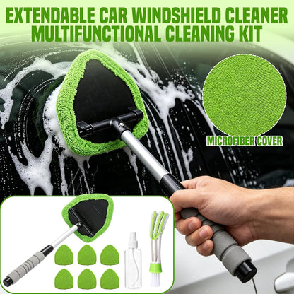 Windshield Cleaning Tool Set with Extendable Handle