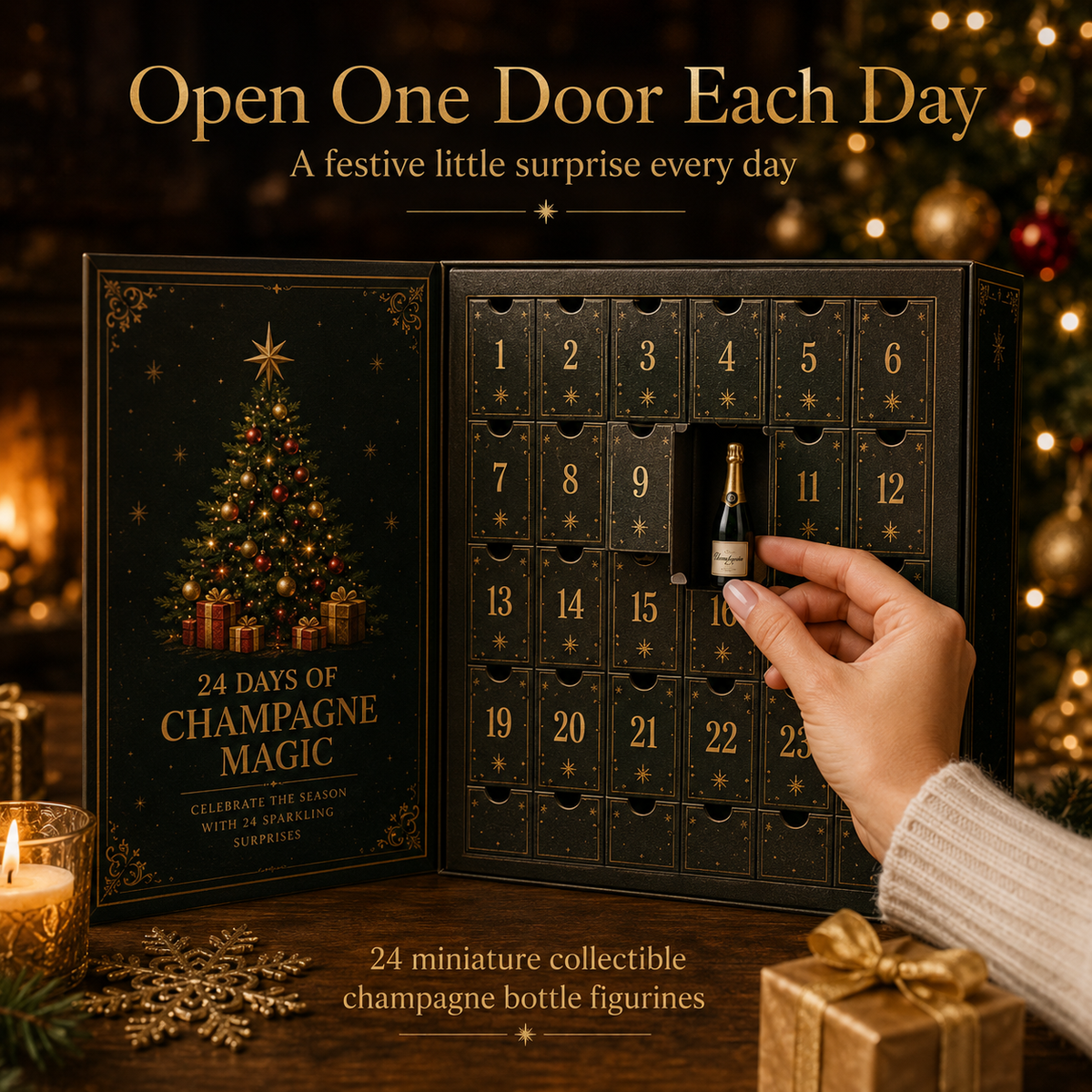 2026 Champagne Advent Calendar – 24-Day Christmas Countdown Gift