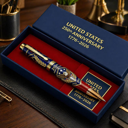 1776-2026 Patriotic Notebook & Pen Set, USA 250th Anniversary Stationery