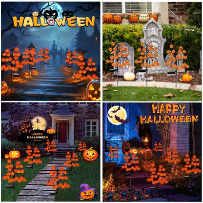 🎃 Pumpkin Solar Stake Lights 2PCS – Halloween Outdoor Yard Decor