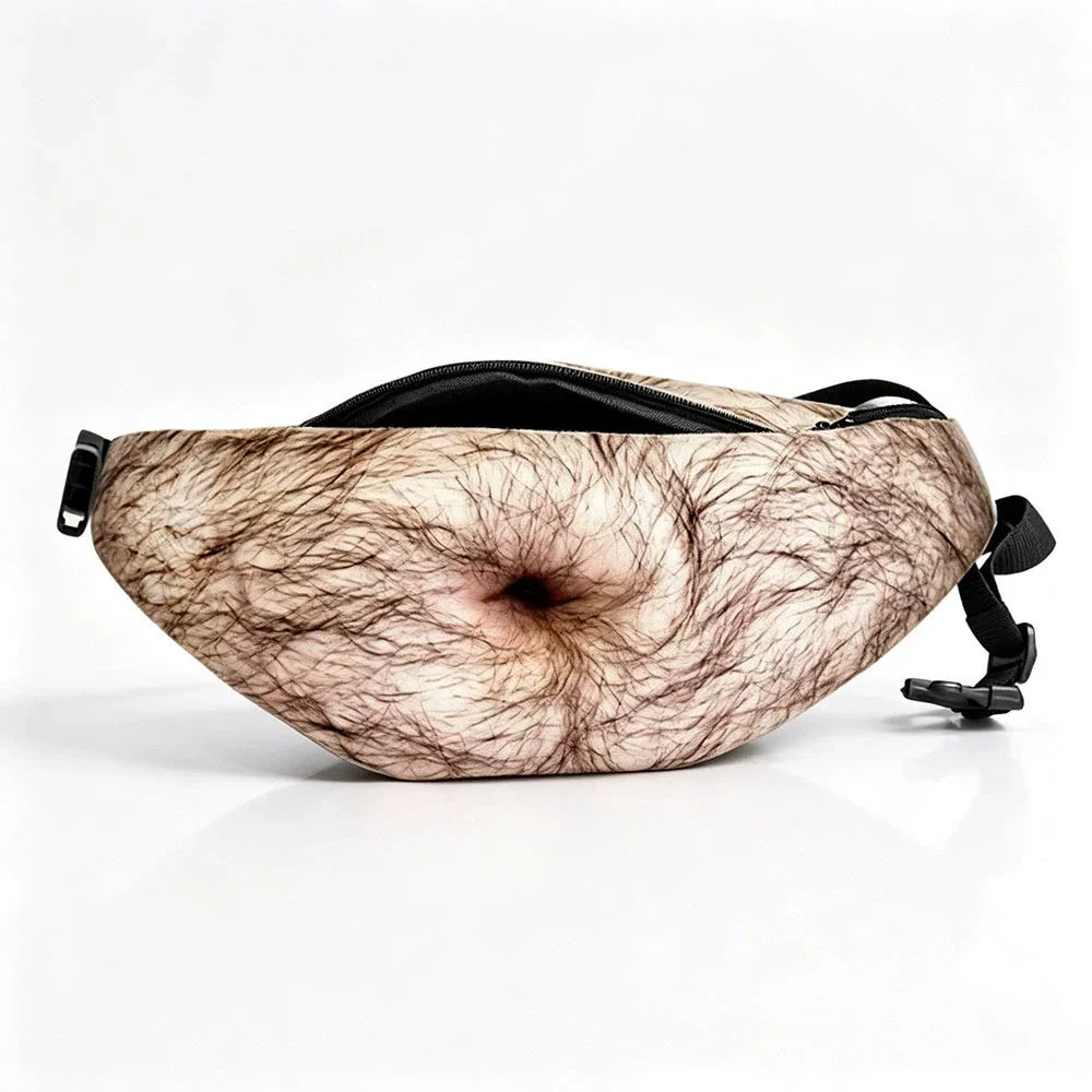 😂 Funny Belly Fanny Pack | Realistic Fake Belly Waist Bag for Parties & Everyday Essentials