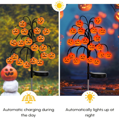 🎃 Pumpkin Solar Stake Lights 2PCS – Halloween Outdoor Yard Decor