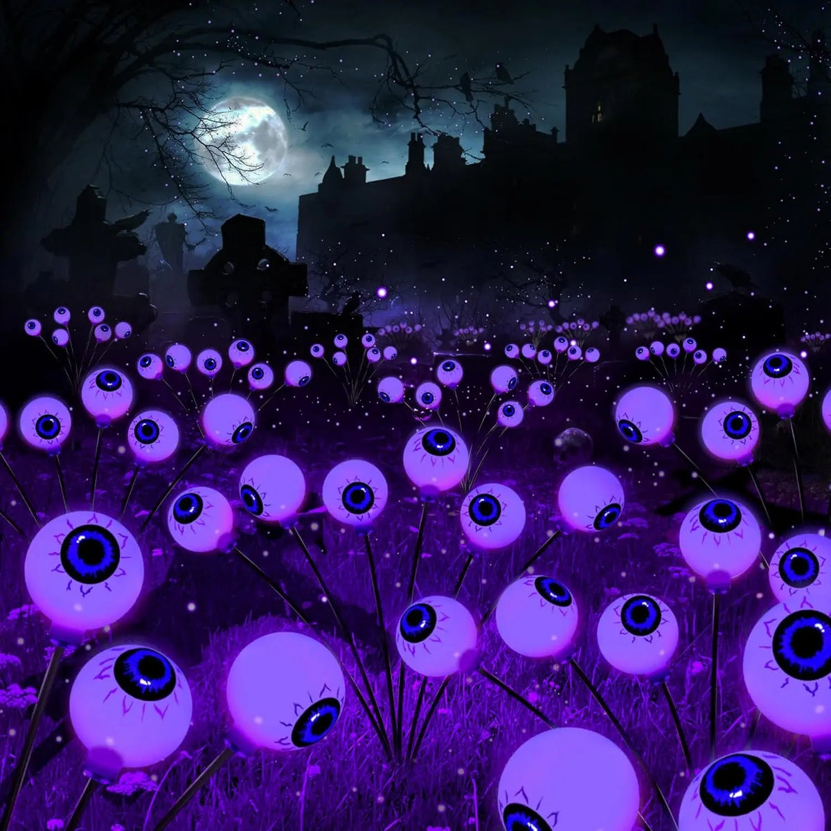 🎃Solar Halloween Eyeball Lights, 2 Pack 12 LED