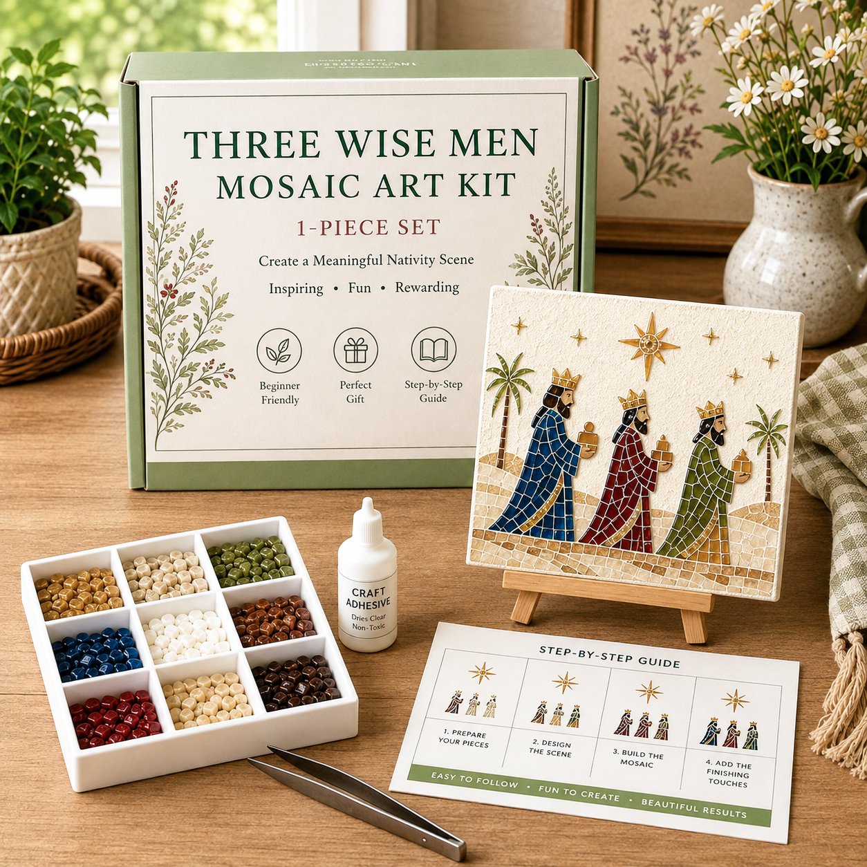 Nativity Sea Glass Art Kit – Beginner-Friendly ✨