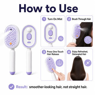 Electric Spray Air Cushion Massage Hair Comb – Anti-Tangle & Essential Oil Mist Brush