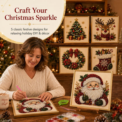 3D Pearl Art Kit – Christmas DIY Craft Set for Kids & Family Creative Fun