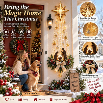 ✝️ Bethlehem Star‑Inspired Lighted Nativity Wall Hanging Decor