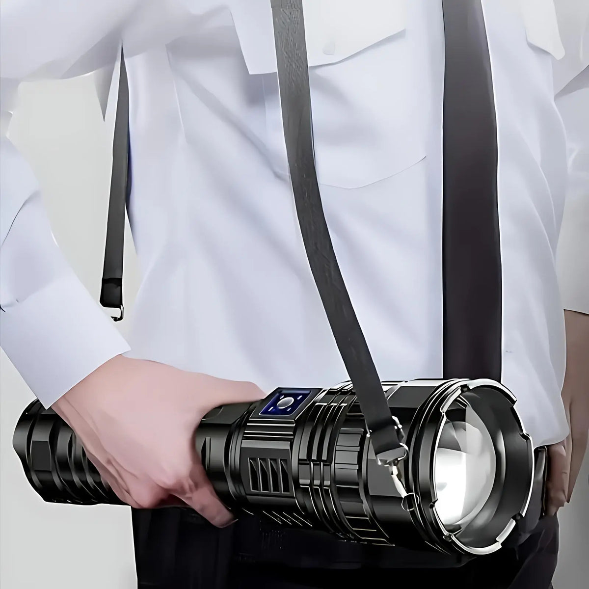 Portable 2‑in‑1 Flashlight Power Bank with Digital Power Display & Zoomable Light