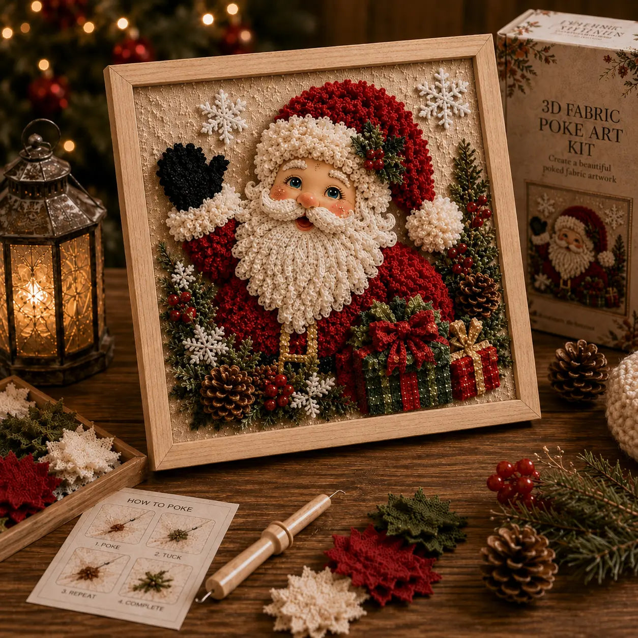 ⛄DIY Snowman Fabric Poke Art Kit, Handmade 3D Christmas Holiday Decoration Craft Set