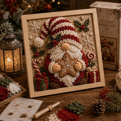 ⛄DIY Snowman Fabric Poke Art Kit, Handmade 3D Christmas Holiday Decoration Craft Set