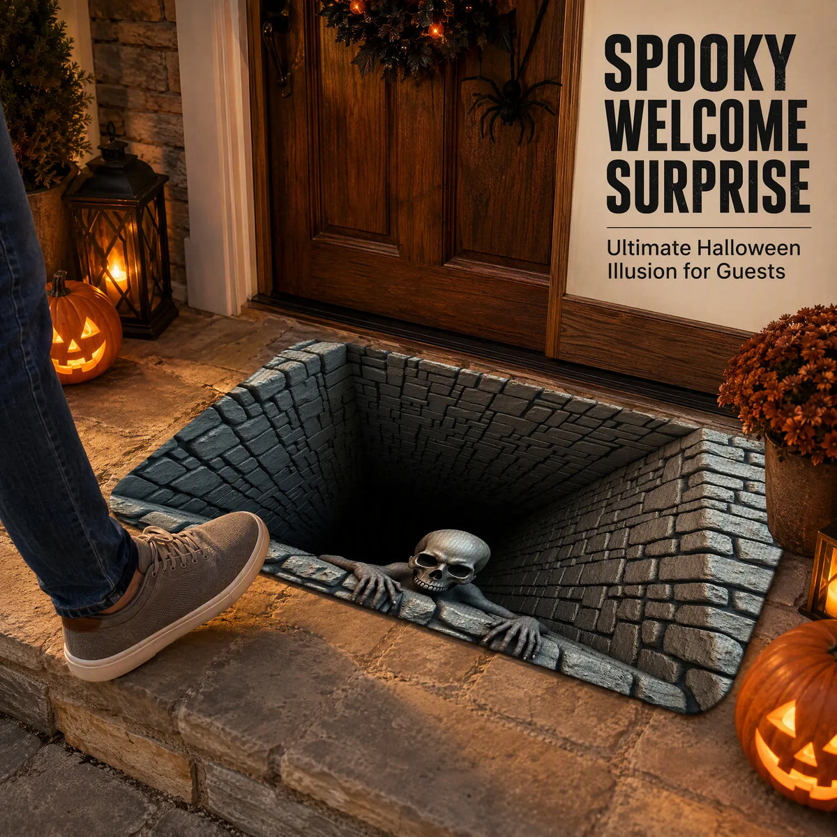👻 Halloween 3D Clown Skull Welcome Doormat
