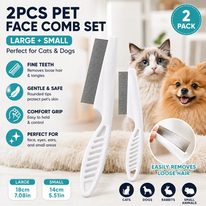 Pet Face Comb Set for Cats & Dogs, 2PCS