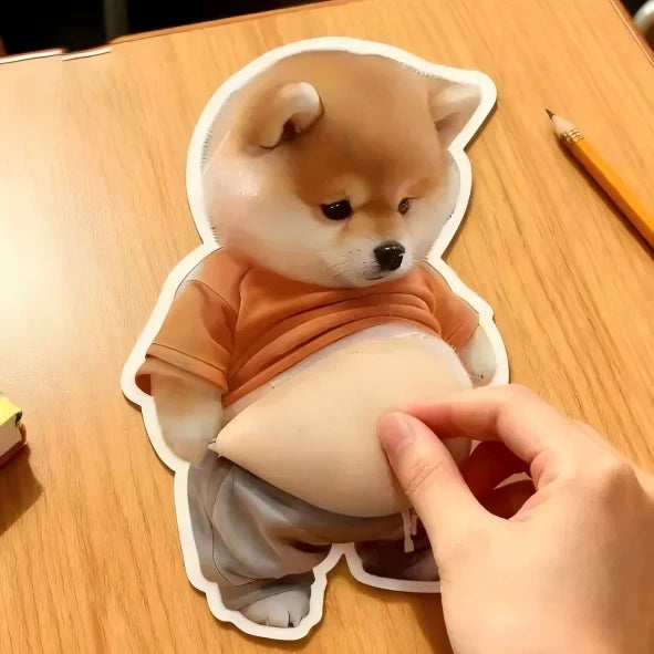 3D Dog & Cat Mochi Squishy Stickers – Stress Relief Toys