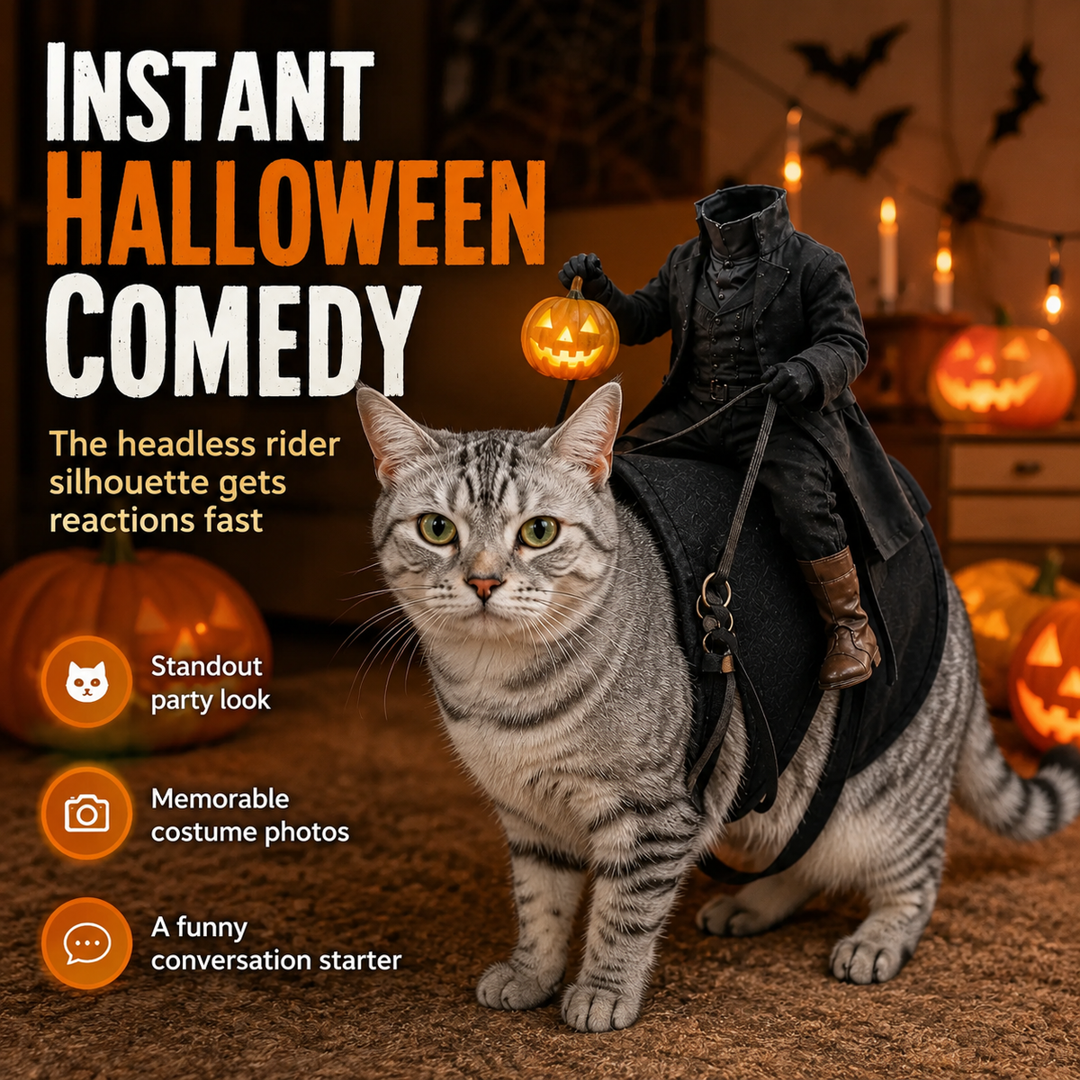 😺Headless Horseman Pet Halloween Costume🎃