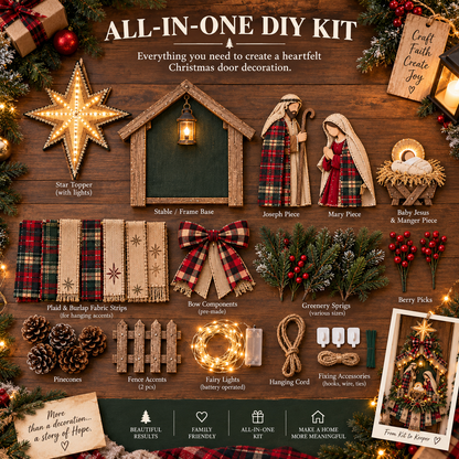 DIY Lighted Christmas Nativity Scene Door Hanging Kit 🎄
