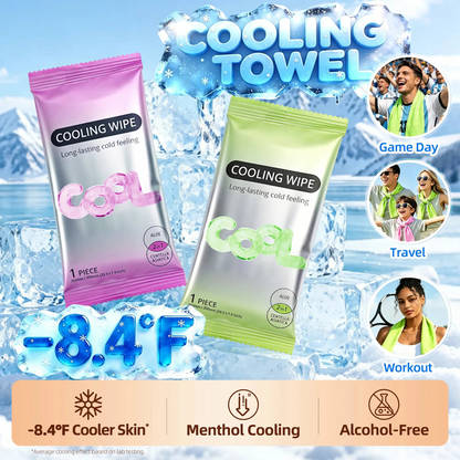 Menthol Cooling Towels & XL Cooling Wipes for Outdoor Summer Use