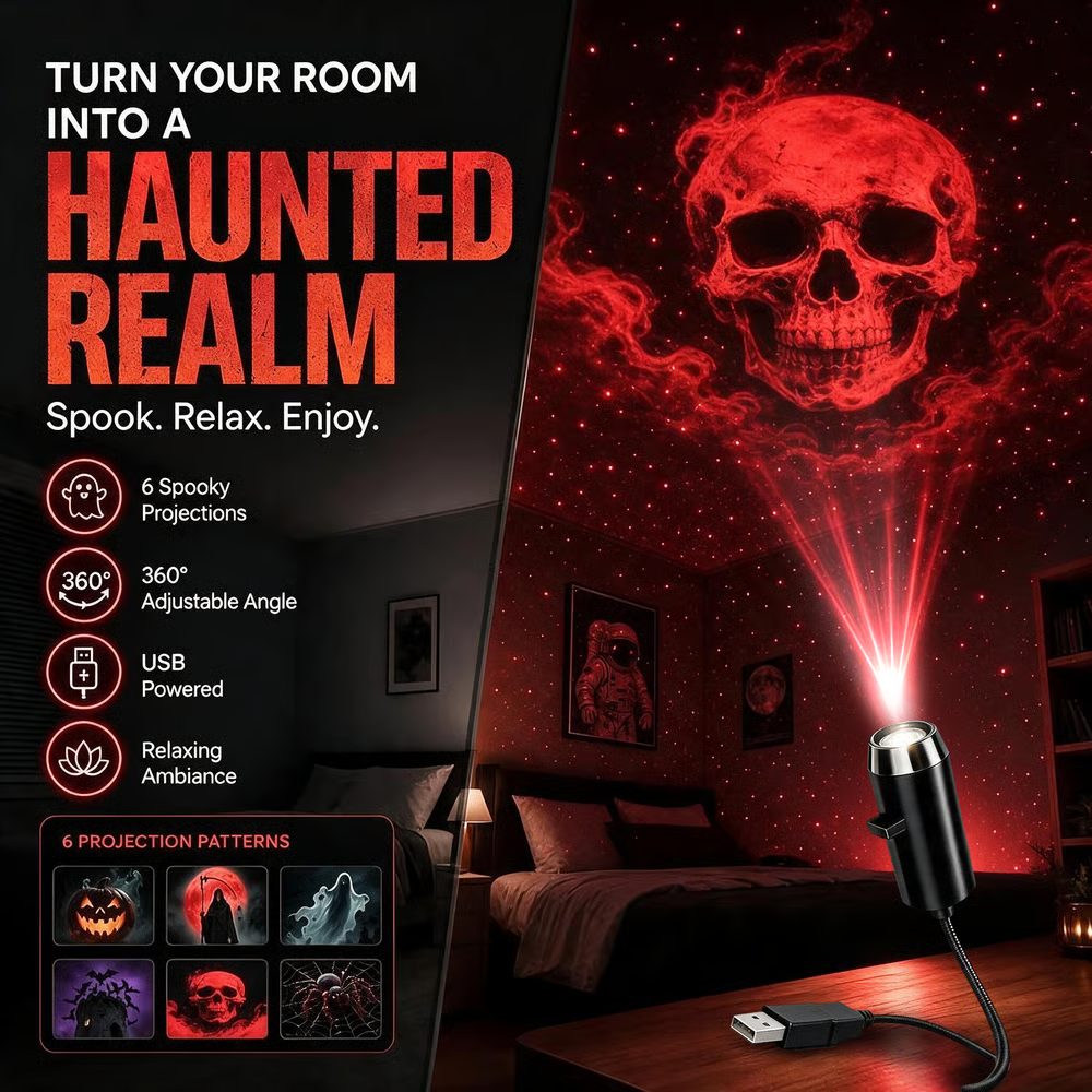 Close view of holiday projector product details