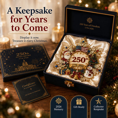 🔥🇺🇸 America’s 250th Anniversary Christmas Ornament – 1776–2026 Commemorative Keepsake