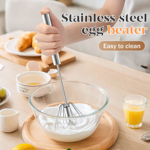 Hand Push Rotary Stainless Steel Whisk
