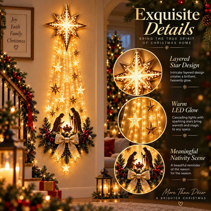✝️ Bethlehem Star‑Inspired Lighted Nativity Wall Hanging Decor